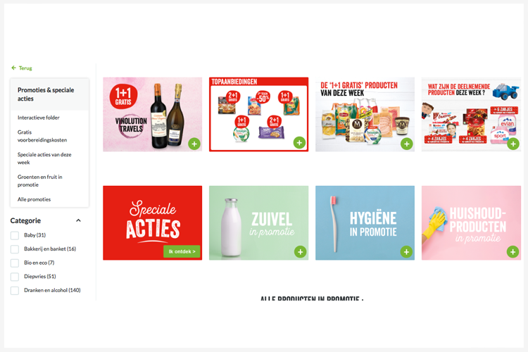 Gaan acties met product media ook online in de virtuele supermarkt