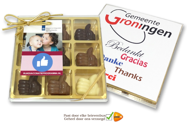 Geschenkdoosje met Chocolade Compliment Duimpjes!